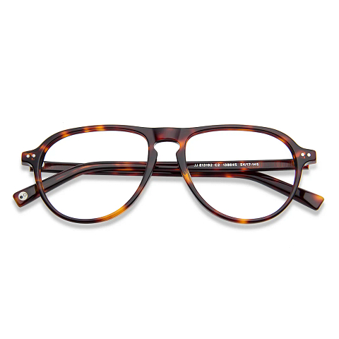 John Jacobs Online Light Brown Full Rim Aviator left side