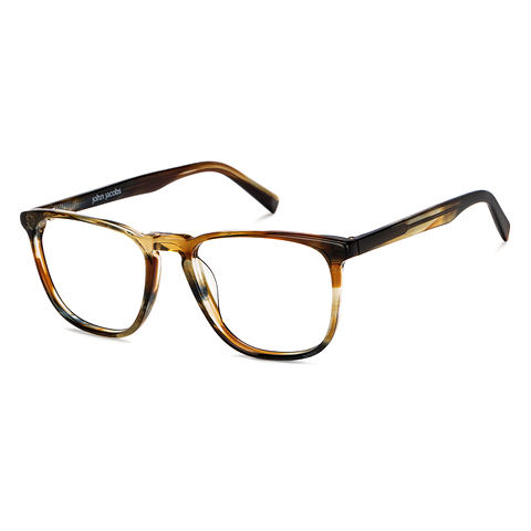 John Jacobs Brown Tortoise Full Rim Rectangle left side