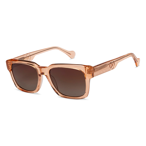 John Jacobs Brown Transparent Full Rim Square left side