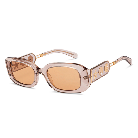 John Jacobs Brown Transparent Full Rim Rectangle right side