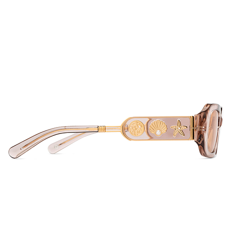 John Jacobs Brown Transparent Full Rim Rectangle left side