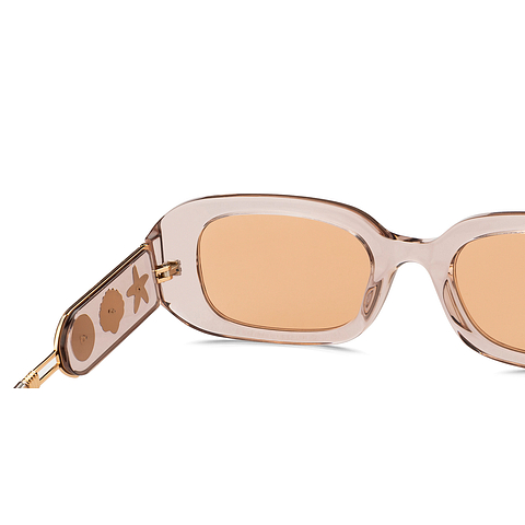 John Jacobs Brown Transparent Full Rim Rectangle right side