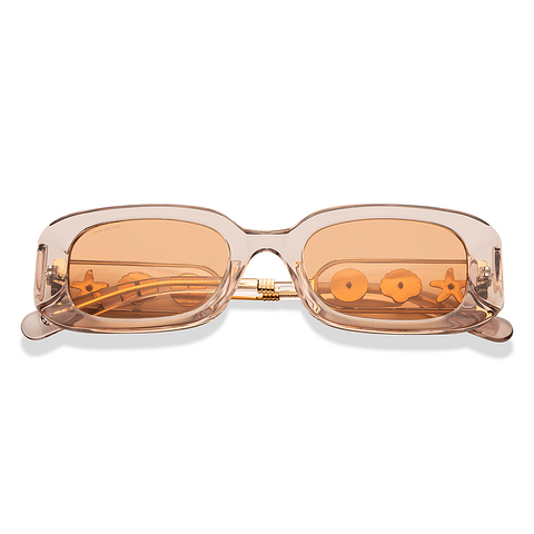 John Jacobs Brown Transparent Full Rim Rectangle left side