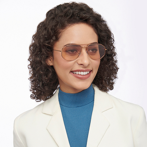 John Jacobs Online Gold Full Rim Aviator left side