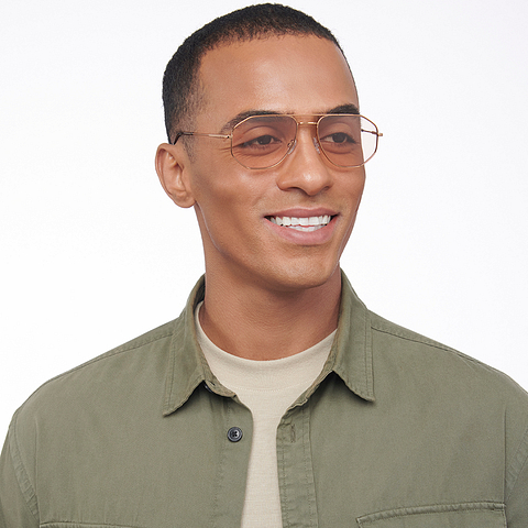 John Jacobs Online Gold Full Rim Aviator left side