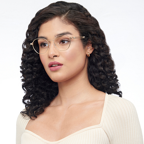 John Jacobs Online Gold Full Rim Hexagonal right side