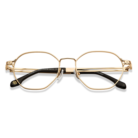 John Jacobs Online Gold Full Rim Hexagonal left side