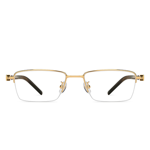 Buy Gold Brown Half Rim Rectangle John Jacobs Supreme Steel JJ