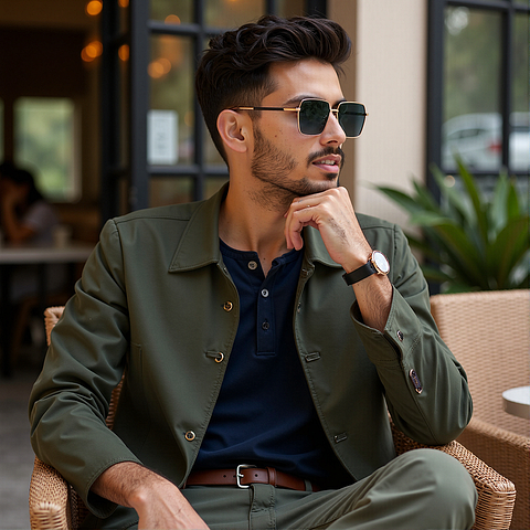 John Jacobs Online Gold Full Rim Hexagonal left side