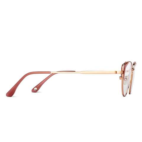 John Jacobs Gold Pink Full Rim Cat Eye left side