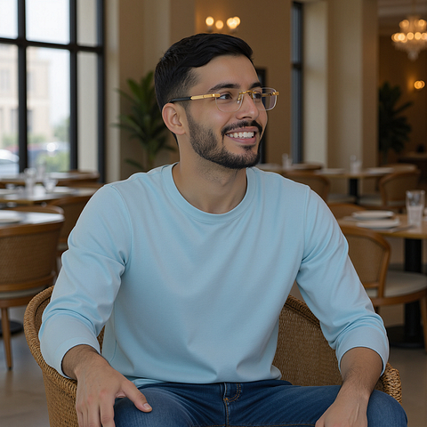 جون جاكوبز ذهب بدون حافة مربع right side