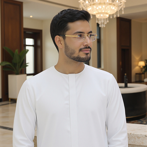 جون جاكوبز ذهب بدون حافة مربع left side