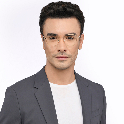 John Jacobs Online Gold Full Rim Hexagonal left side
