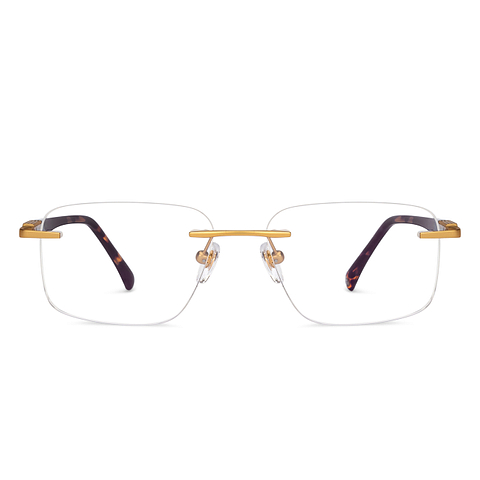 John Jacobs Online Gold Rimless Rectangle left side
