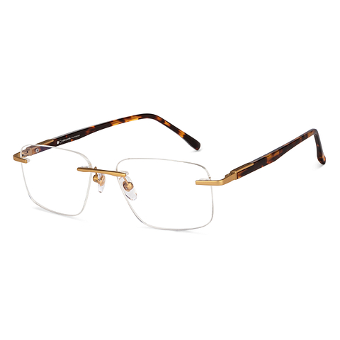 John Jacobs Online Gold Rimless Rectangle right side