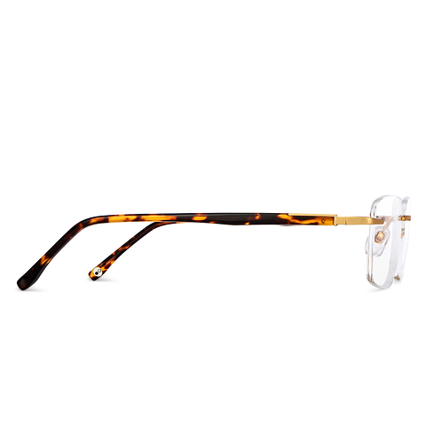 John Jacobs Online Gold Rimless Rectangle left side