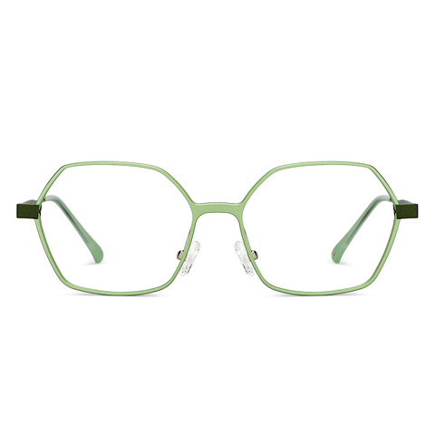 John Jacobs Online Green Full Rim Geometric left side