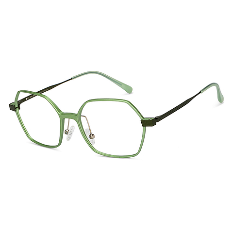 John Jacobs Online Green Full Rim Geometric right side