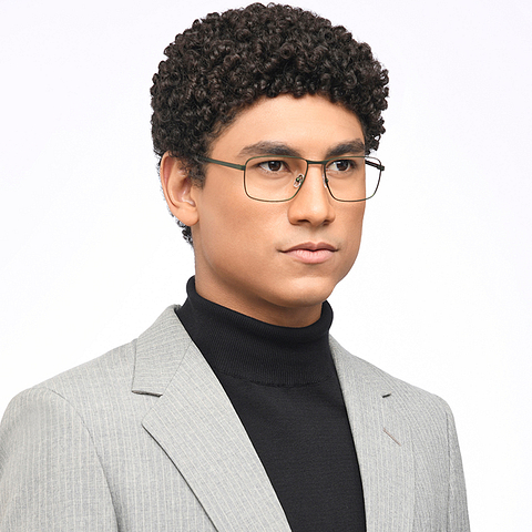 John Jacobs Online Green Full Rim Square left side
