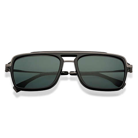John Jacobs Dark Gunmetal Full Rim Square left side