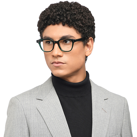 John Jacobs Green Transparent Full Rim Square right side