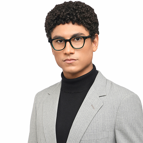 John Jacobs Green Transparent Full Rim Square left side