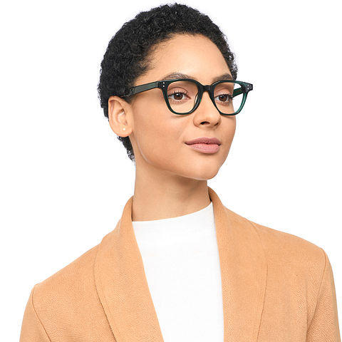 John Jacobs Green Transparent Full Rim Square left side