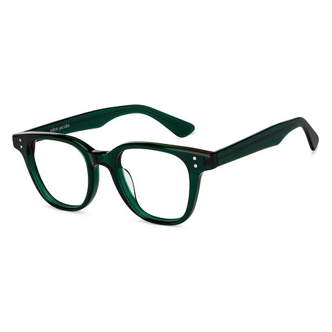 John Jacobs Green Transparent Full Rim Square right side