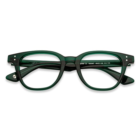 John Jacobs Green Transparent Full Rim Square left side