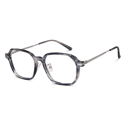John Jacobs Blue Transparent Full Rim Square right side