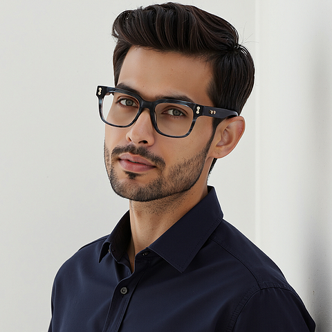 John Jacobs Gray Full Rim Square left side