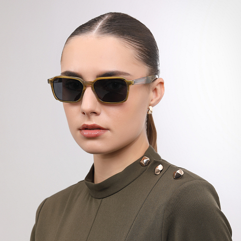 John Jacobs Olive Green Full Rim Rectangle right side