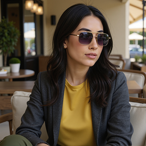 John Jacobs Online Silver Full Rim Aviator right side