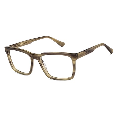 John Jacobs Online Gray Transparent Full Rim Square left side