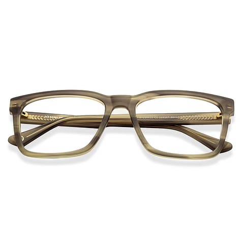 John Jacobs Online Gray Transparent Full Rim Square left side