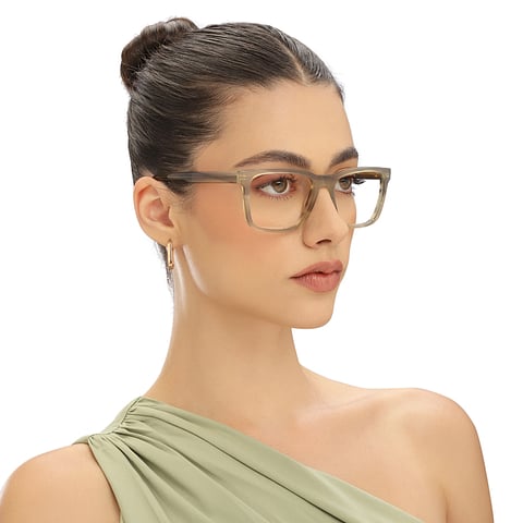 John Jacobs Online Gray Transparent Full Rim Square left side