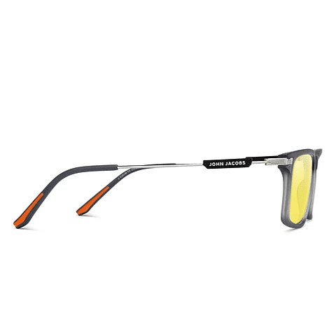 John Jacobs Gray Transparent Full Rim Rectangle left side John Jacobs Gray Transparent Full Rim Rectangle left side