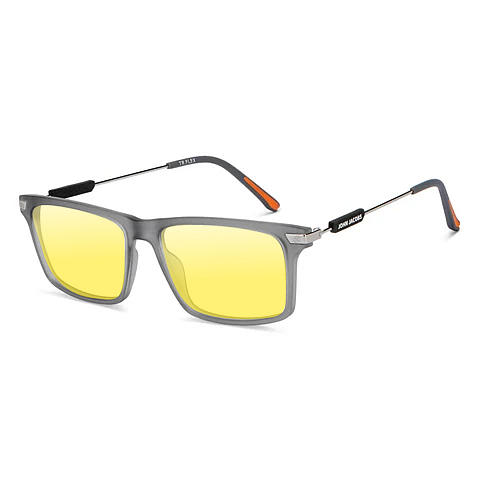 John Jacobs Gray Transparent Full Rim Rectangle left side John Jacobs Gray Transparent Full Rim Rectangle left side