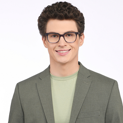 John Jacobs Gray Transparent Full Rim Square right side