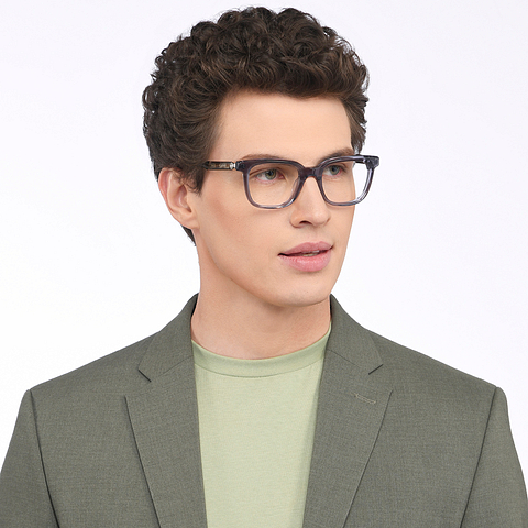 John Jacobs Gray Transparent Full Rim Square left side