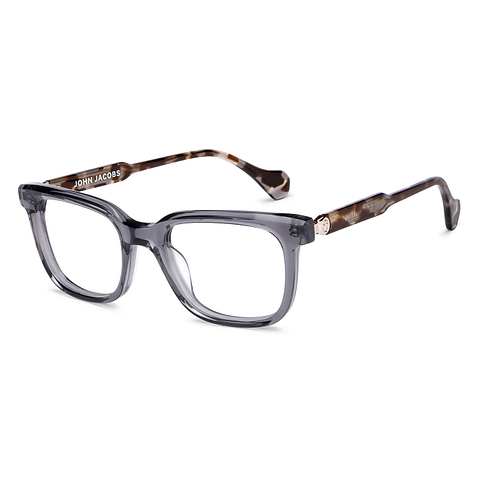 John Jacobs Gray Transparent Full Rim Square right side