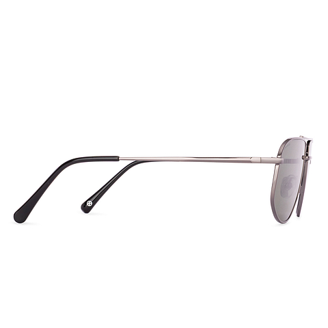 John Jacobs Dark Gunmetal Full Rim Aviator left side