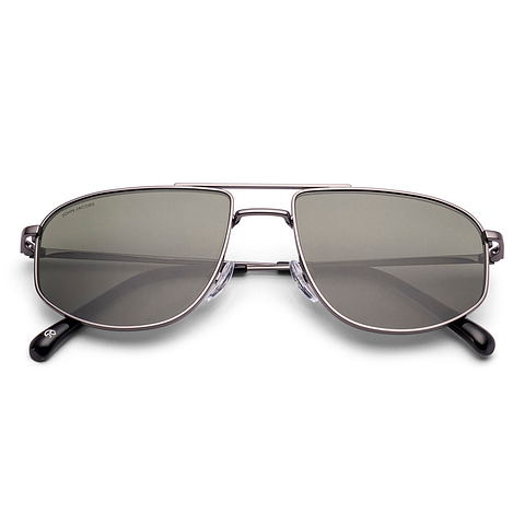 John Jacobs Dark Gunmetal Full Rim Aviator left side