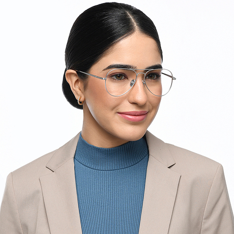 John Jacobs Online Gunmetal Full Rim Aviator right side