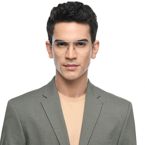 John Jacobs Online Gunmetal Full Rim Aviator left side