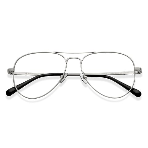 John Jacobs Online Gunmetal Full Rim Aviator left side