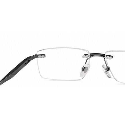 John Jacobs Gunmetal Rimless Rectangle right side