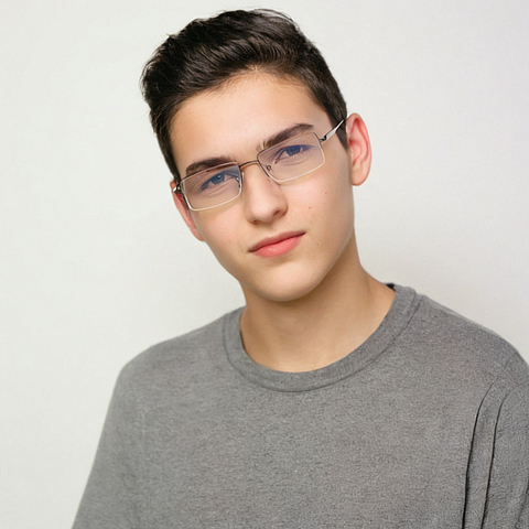 John Jacobs Gunmetal Half Rim Rectangle right side