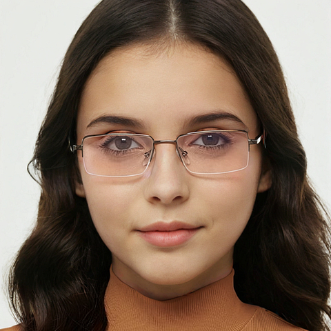 John Jacobs Gunmetal Half Rim Rectangle left side