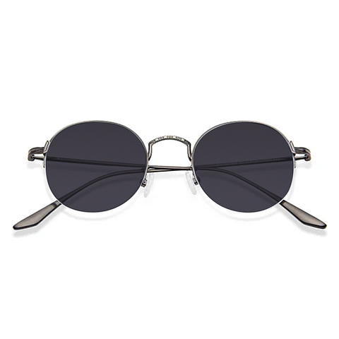 John Jacobs Online Gunmetal Half Rim Round left side